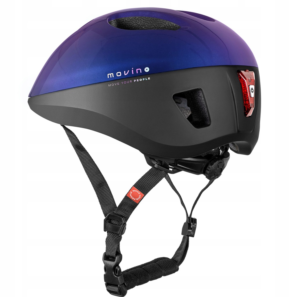 Kask rowerowy Movino Eclipse z LED dla dzieci i dorosłych, lekki 230g