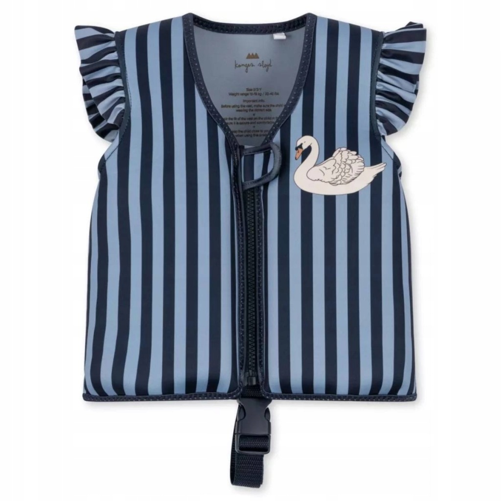 Kamizelka do pływania Frill swan stripe Niebieski 3/6Y Konges Slojd