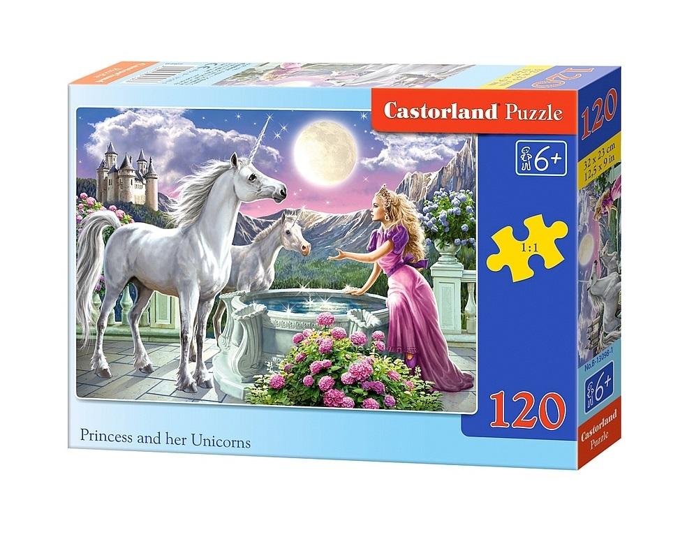 Puzzle Castorland 120 elementów Księżniczka i jej jednorożce