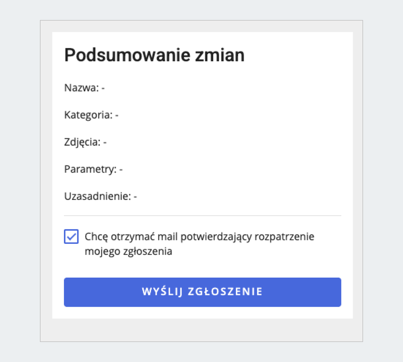 zrzut ekranu: ostatni etap w formularzu. W ten sposób możesz wysłać nam swoje zgłoszenie.
