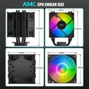 Zdjęcie oferty: upHere Chłodzenie procesora PWM ARGB Dual FUN 92mm tylko AMD!