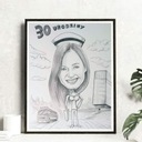 Zdjęcie oferty: KARYKATURA ZE ZDJĘCIA 1 OSOBA A3 RĘCZNIE RYSOWANA