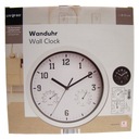 Zdjęcie oferty: ZEGAREK ZEGAR ŚCIENNY ZEGAR NA ŚCIANĘ BIAŁY 25 cm termometr / higrometr