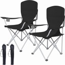 Zdjęcie oferty: AMHANCIBLE Zestaw 2 Krzeseł Kempingowych Składanych Z Uchwytem Czarne