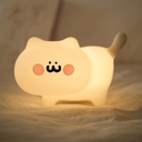 Zdjęcie oferty: Lampka nocna USB ściemniana dotykiem do pokoju kształt kotek biały