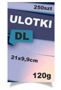 Zdjęcie oferty: ULOTKI ULOTKA DL DRUK REKLAMA 200g dwustronnie lub jednostronnie 250szt