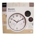 Zdjęcie oferty: ZEGAREK ZEGAR ŚCIENNY ZEGAR NA ŚCIANĘ BIAŁY 25 cm termometr / higrometr