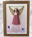 Zdjęcie oferty: Makrama personalizowana aniołek w ramce pamiątka urodzin prezent na 30, 40