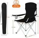 Zdjęcie oferty: AMHANCIBLE Zestaw 2 Krzeseł Kempingowych Składanych Z Uchwytem Czarne