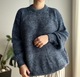 Zdjęcie oferty: Sweter oversize niebieski granatowy luźny plus size vintage 46/48