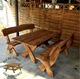 Zdjęcie oferty: Zestaw mebli ogrodowych z drewna - stół + 2 ławki - dostępne od ręki! 