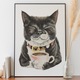 Zdjęcie oferty: Kot z kawą PLAKAT A3 Vintage, Cat -2+1 GRATIS