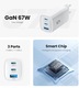 Zdjęcie oferty: ASOMETECH Ładowarka GaN 67W 3 PORTY (2x USB-C + 1x USB-A) White