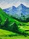 Zdjęcie oferty: Ręcznie malowany obraz – Górski pejzaż, akryl na płótnie, 30x40 cm