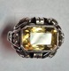 Zdjęcie oferty: Niezwykly stary pierścionek srebro 935. Żółty topaz.roz 13