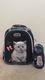 Zdjęcie oferty: Czarno różowy plecak/tornister dziecięcy kot 3D 2przegrody odblaski piórnik