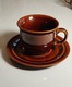 Zdjęcie oferty: Filiżanki i spodki z brązowego porcelitu, PRUSZKÓW , cena za jeden duet