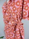 Zdjęcie oferty: Różowo pomarańczowa bluzeczka damska kopertowa na lato wzór w kwiatki