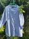 Zdjęcie oferty: Zizzi niebieska bluzka z drewnianymi guzikami 4XL len bawełna plus size 48