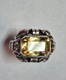 Zdjęcie oferty: Niezwykly stary pierścionek srebro 935. Żółty topaz.roz 13