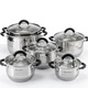 Zdjęcie oferty: Zestaw 6 Garnków EliteHoff – Stal Nierdzewna, Silikonowe Uchwyty, Indukcja