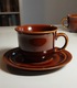Zdjęcie oferty: Filiżanki i spodki z brązowego porcelitu, PRUSZKÓW , cena za jeden duet