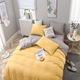 Zdjęcie oferty: Gezu Pościel 3-częściowa 220x240 cm – Szaro-Żółta, Mikrofibra