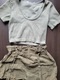 Zdjęcie oferty: Crop top plus spodenki stradivarius z paskiem khaki 