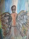 Zdjęcie oferty: Obraz ręcznie malowany na płótnie "Kobieta Jak Anioł" wymiar 40x50cm