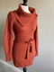 Zdjęcie oferty: Dyniowy długi mięsisty sweter damski z kołnierzem mohair jesień rudy 