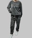 Zdjęcie oferty: Włoski komplet dresowy prążkowany,95% wiskoza, uni ,grafit,ciemny szary