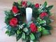 Zdjęcie oferty: Wieniec wianek czerwone róże stroik na grób cmentarz kwiaty