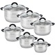 Zdjęcie oferty: Zestaw 6 Garnków EliteHoff – Stal Nierdzewna, Silikonowe Uchwyty, Indukcja