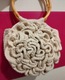 Zdjęcie oferty: Kremowa okrągła torba Piwonia z bambusowymi uchwytami, ręczne robioną