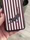 Zdjęcie oferty: Case iPhone X XS etui bordowy w paski z kotem gepardem