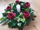 Zdjęcie oferty: wieniec wianek duże kwiaty czerwone bordowe róże stroik na grób cmentarz