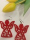 Zdjęcie oferty: Kolczyki, czerwone anioły, filc, handmade, wiszące