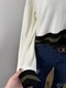 Zdjęcie oferty: Sweter w paski oversize biały dekolt V MNG Mango luźny modny Pinterest look