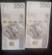 Zdjęcie oferty: Banknoty 2 z kolejnymi numerami, jeden z wadą 