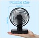 Zdjęcie oferty: Mini wentylator USB, cichy, mały, z baterią 4000 mAh, 4 poziomy prędkości
