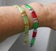 Zdjęcie oferty: Bransoletka srebrna  jadeit zielony i czerwony