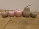 Zdjęcie oferty: Ozdoby ceramiczne jabłko jabłka, gruszka różowe brązowe figurka