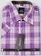 Zdjęcie oferty: Koszula męska fioletowa w kratkę na krótki rękaw kołnierzyk 40/41