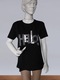 Zdjęcie oferty: Czarny bawełniany T-shirt damski oversize z ozdobnym hello - S M L