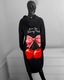Zdjęcie oferty: NOWA tunika typu bluza z kapturem, nadruk wiśnie i kokarda, onesize