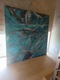 Zdjęcie oferty: Obraz turkusowa Abstrakcja 125x125 akryl płótno 