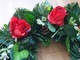 Zdjęcie oferty: Wieniec wianek czerwone róże stroik na grób cmentarz kwiaty