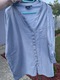 Zdjęcie oferty: Zizzi niebieska bluzka z drewnianymi guzikami 4XL len bawełna plus size 48