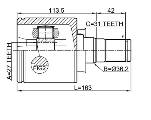 фото №3, Шарнір внутрішній лівий land rover freelander ii
