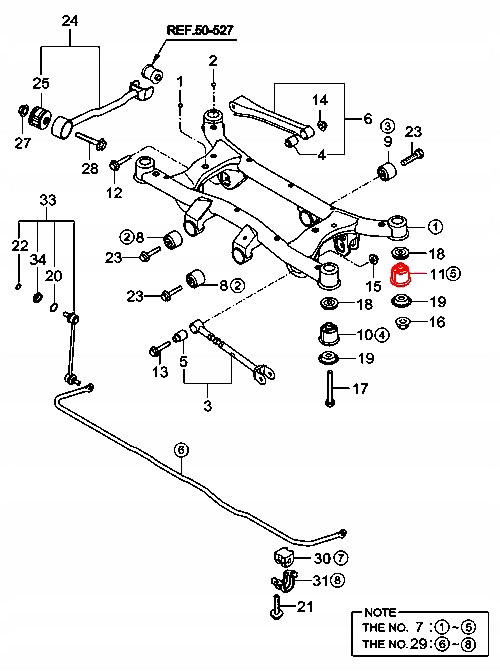 фото №15, Сайлентблок балка задній hyundai tucson 04: -oct.20